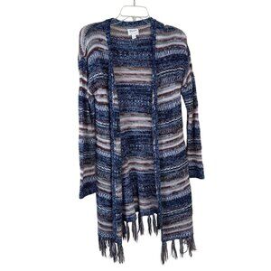 Wrangler Long Line Striped Open Cardigan Sweater SM Casual Festival Multicolor